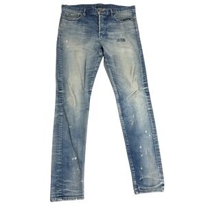 John Elliott The Cast 2 Slim Fit Distressed Paint Splatter Jeans Mens Size 33